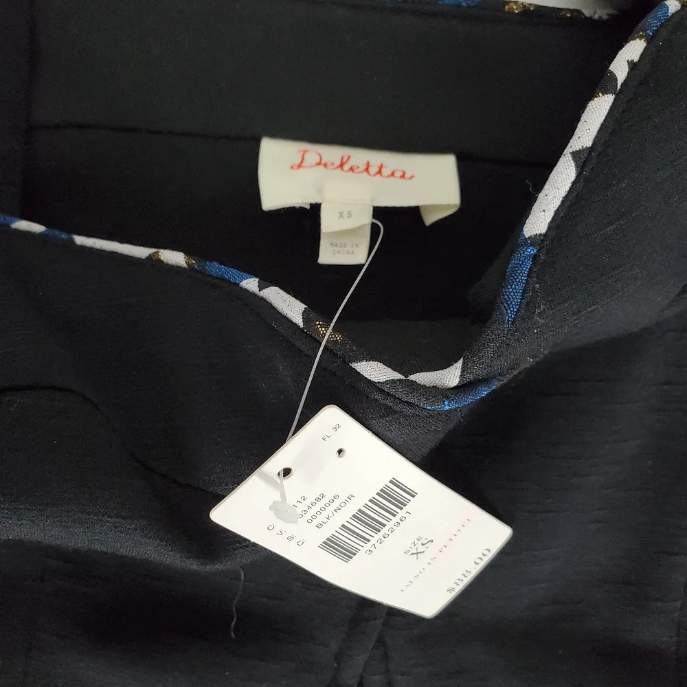 NWT Anthropologie Nathalie Peplum Metallic Plaid Top By Deletta SZ XS Academia - Picture 13 of 14